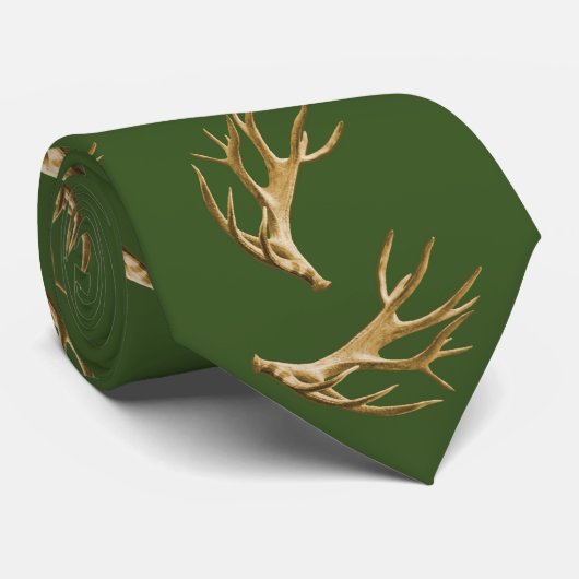 Deer Hunter Antlers Forest Green Stropdas (Opgerold)
