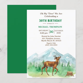 Deer Hunter Any Age Birthday Uitnodiging