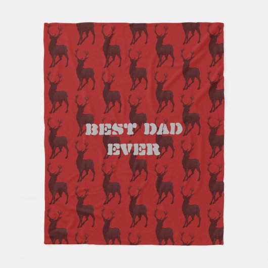 Deer Hunter Beste Papa Red Fleece Deken (Voorkant)