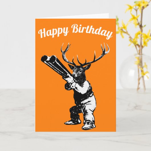 Deer Hunter Birthday Card Kaart (Gele Bloem)