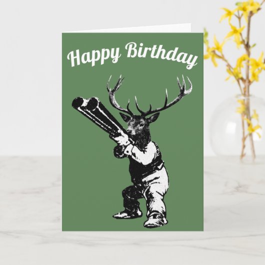 Deer Hunter Birthday Card Kaart (Gele Bloem)