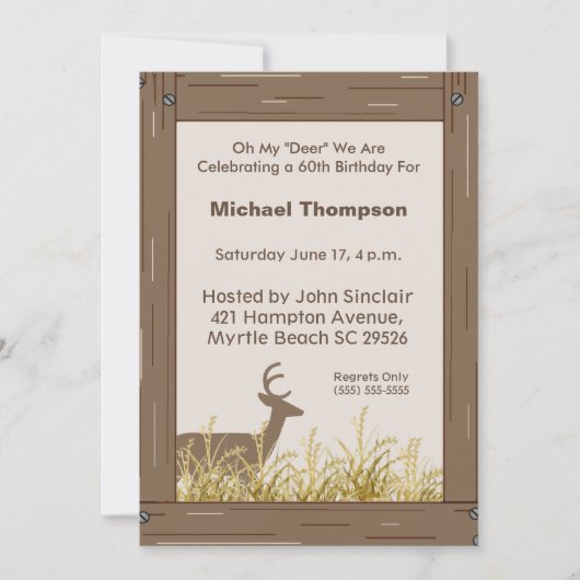 Deer Hunter Birthday Invitation Kaart (Voorkant)