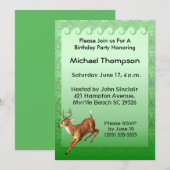 Deer Hunter Birthday Invitation Kaart (Voorkant / Achterkant)