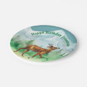 Deer Hunter Birthday Woodland Papieren Bordje (Gekanteld)
