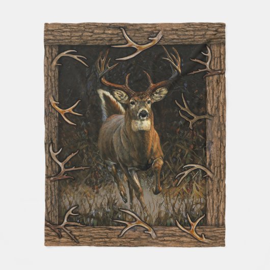 Deer Hunter Blanket, cadeau voor papa, grappige ja Fleece Deken (Voorkant)