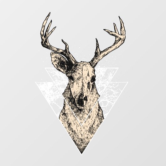 Deer Hunter Buck European Skull Raamsticker (Vel)