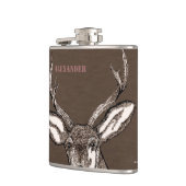 Deer Hunter Buck - Gepersonaliseerd Heupfles (Links)