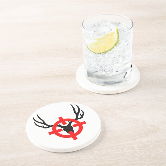 Deer Hunter - Bullseye Zandsteen Onderzetter (Zijkant)