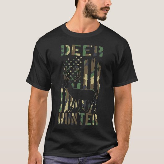 Deer Hunter Camo American Flag VS T-shirt (Voorkant)