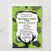 Deer Hunter Camouflage Birthday Party Kaart (Voorkant)