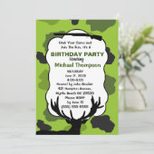 Deer Hunter Camouflage Birthday Party Kaart (Staand voorkant)