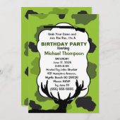 Deer Hunter Camouflage Birthday Party Kaart (Voorkant / Achterkant)