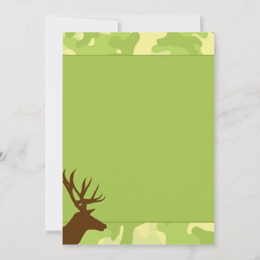 Deer Hunter Camouflage Birthday Uitnodiging (Achterkant)
