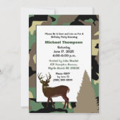Deer Hunter Camouflage Birthday Uitnodiging (Voorkant)