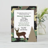 Deer Hunter Camouflage Birthday Uitnodiging (Staand voorkant)