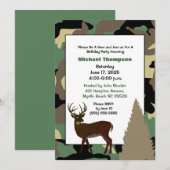 Deer Hunter Camouflage Birthday Uitnodiging (Voorkant / Achterkant)