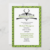 Deer Hunter Camouflage Birthday Uitnodiging (Voorkant)