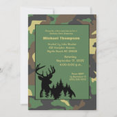 Deer Hunter Camouflage Birthday Uitnodiging (Voorkant)