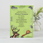 Deer Hunter Camouflage Birthday Uitnodiging (Staand voorkant)