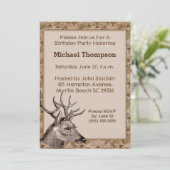 Deer Hunter Camouflage Birthday Uitnodiging (Staand voorkant)