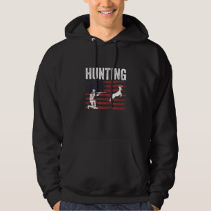 Deer Hunter Deer Season Outdoor America Flag Hoodie