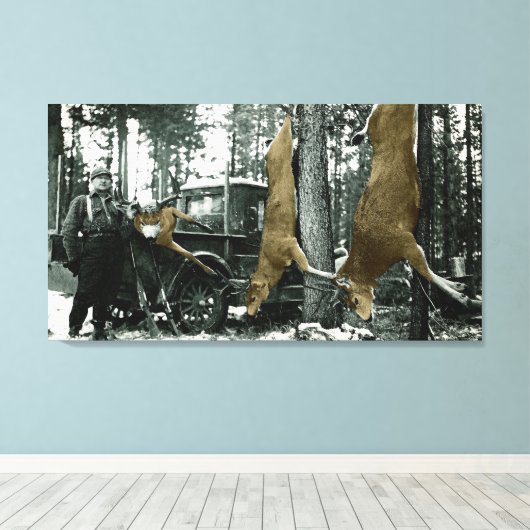 DEER HUNTER  FOTOGRAPH COLORSPLASH CANVAS AFDRUK (Insitu (Houten vloer))