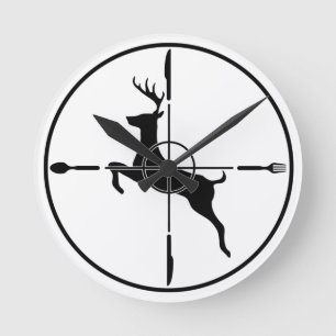 DEER HUNTER FUNNY HUNTING FAST FOOD RONDE KLOK
