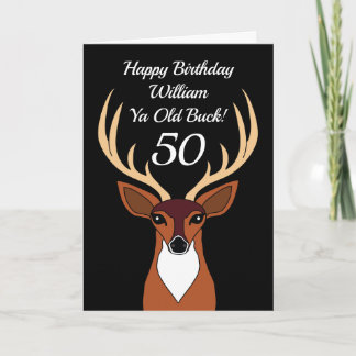 Deer Hunter Funny Old Buck 50ste verjaardag Kaart