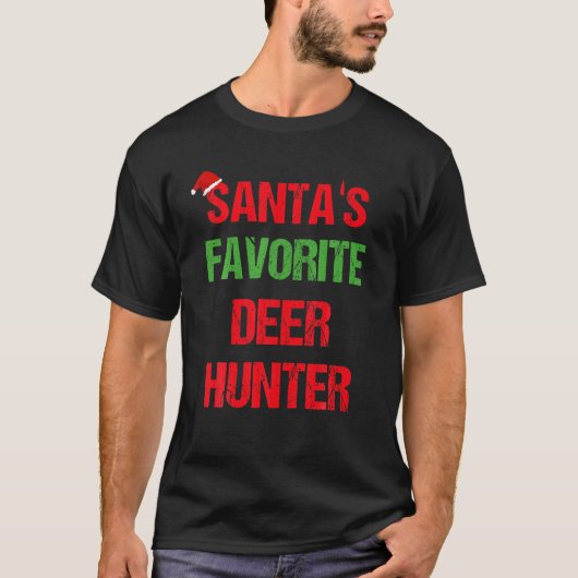 Deer Hunter Funny Pajama kerstcadeau T-shirt (Voorkant)
