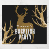 Deer Hunter Groom Antlers Bachelor Party Bier Etiket (Enkel label)