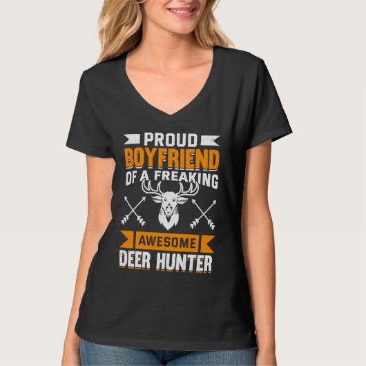 Deer Hunter Hunting Season Huntsman Boyfriend T-shirt (Voorkant)