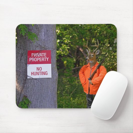 Deer Hunter in Bossen met gebarentaal Muismat (Met muis)