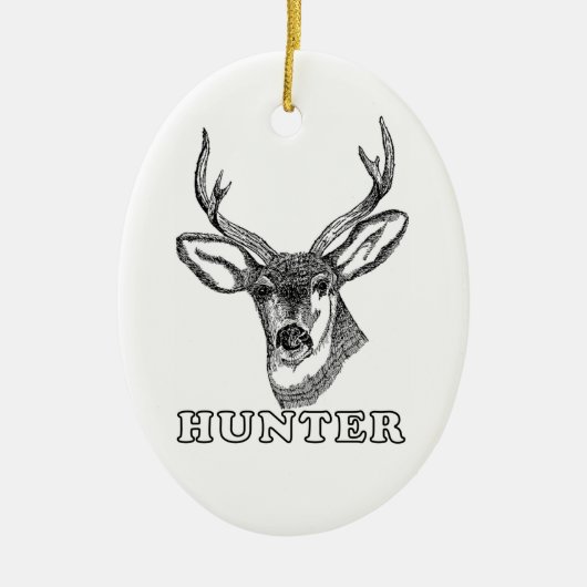 Deer Hunter-kerstversiering Keramisch Ornament (Voorkant)