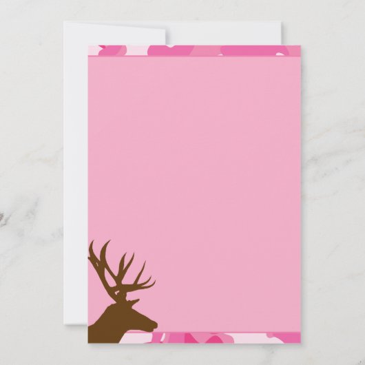 Deer Hunter Pink Camouflage Birthday Uitnodiging (Achterkant)