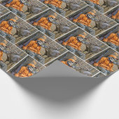 Deer Hunter Skeleton With Buck Deer In Woods Cadeaupapier (Hoek)