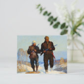 Deer Hunters, 1924, van Newell Convers Wyeth Briefkaart (Staand voorkant)