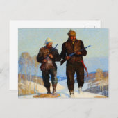 Deer Hunters, 1924, van Newell Convers Wyeth Briefkaart (Voorkant / Achterkant)