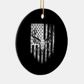 Deer Hunters Deer Skull op Amerikaanse vlag Keramisch Ornament (Rechts)