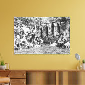 Deer Hunters met hun honden op Hood Canal Canvas Afdruk (Insitu (Woonkamer))