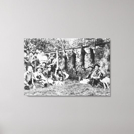 Deer Hunters met hun honden op Hood Canal Canvas Afdruk (Voorkant)