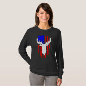 Deer Hunting American Flag 4th of July Patriotic U T-shirt (Voorkant volledig)