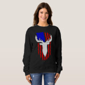 Deer Hunting American Flag 4th of July Patriotic U Trui (Voorkant volledig)