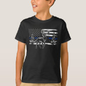 Deer Hunting American Flag Forest Animal Hunt T-shirt (Voorkant)