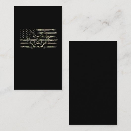 Deer Hunting American Flag Forest Pistool Antler Visitekaartje (Voorkant / Achterkant)