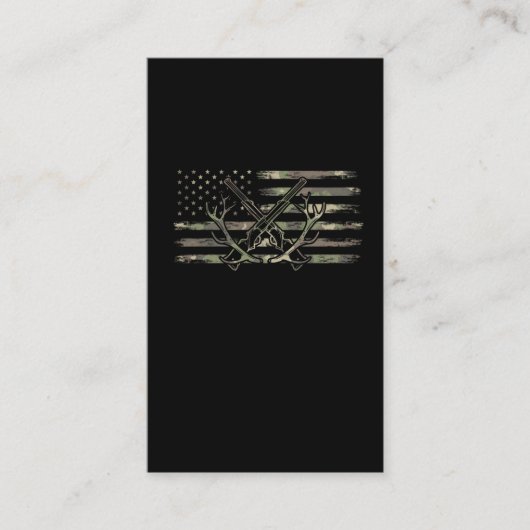 Deer Hunting American Flag Forest Pistool Antler Visitekaartje (Voorkant)
