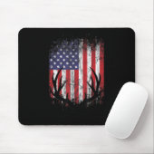 Deer Hunting American Flag Whitetail Buck Antlers Muismat (Met muis)
