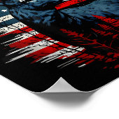 Deer Hunting American Flag Whitetail Buck Antlers  Poster (Hoek)