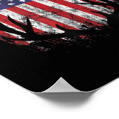 Deer Hunting American Flag Whitetail Buck Antlers Poster (Hoek)