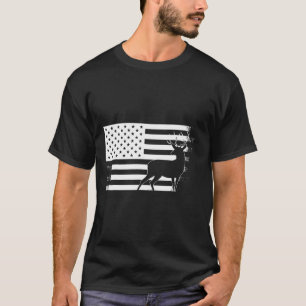Deer Hunting Amerikaanse vlag T-shirt