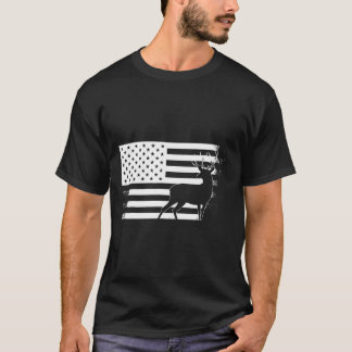 Deer Hunting Amerikaanse vlag T-shirt
